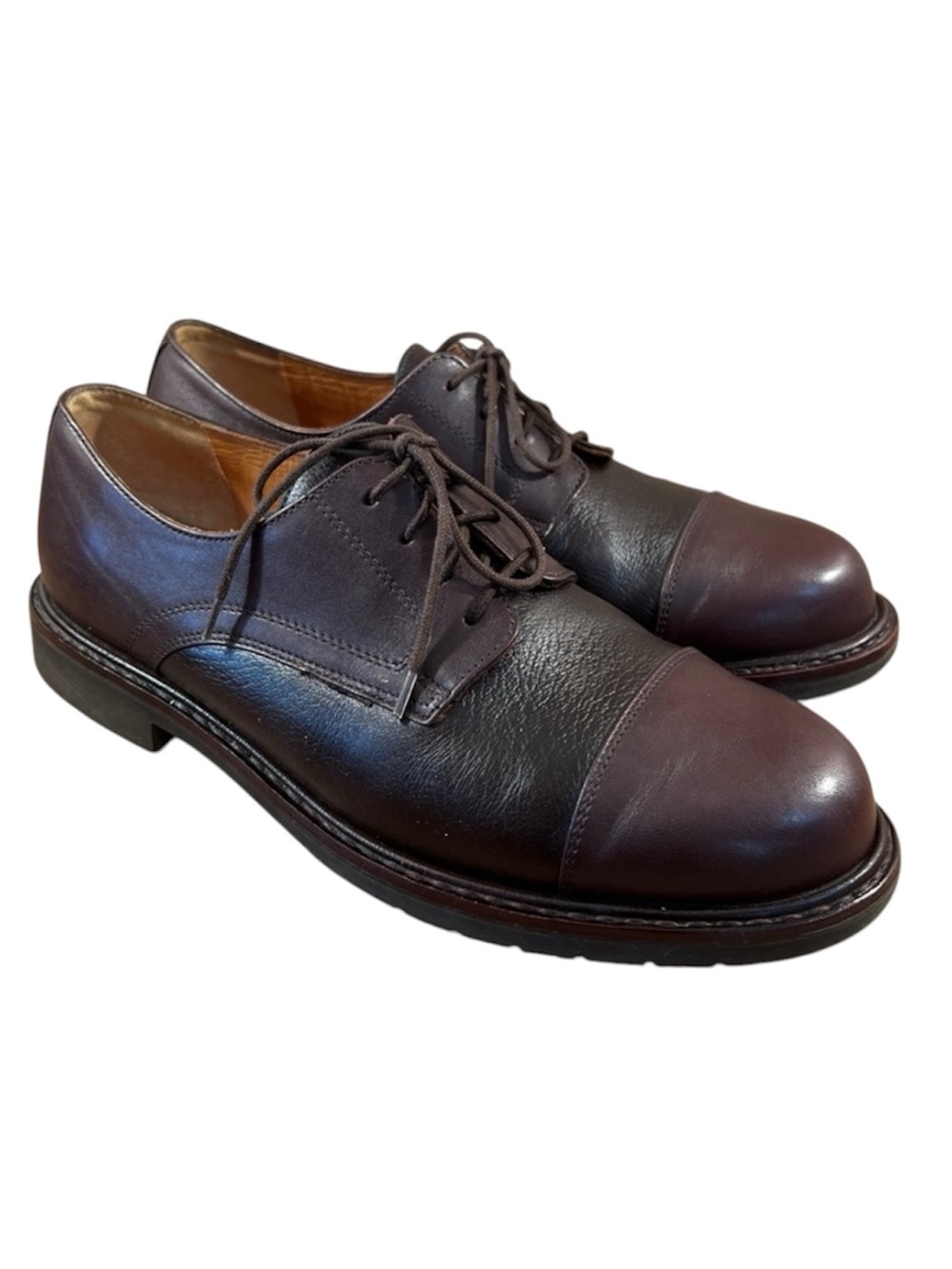 Mephisto Marlon Melchior Men 10 Brown Leather Cap Toe Derby‎ Dress Shoes Rubber